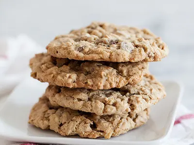 Chocolate Chip Oatmeal Cookies with butter