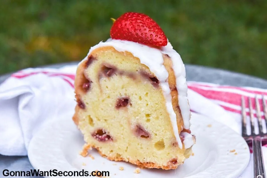 Strawberry Pound Cake with butter