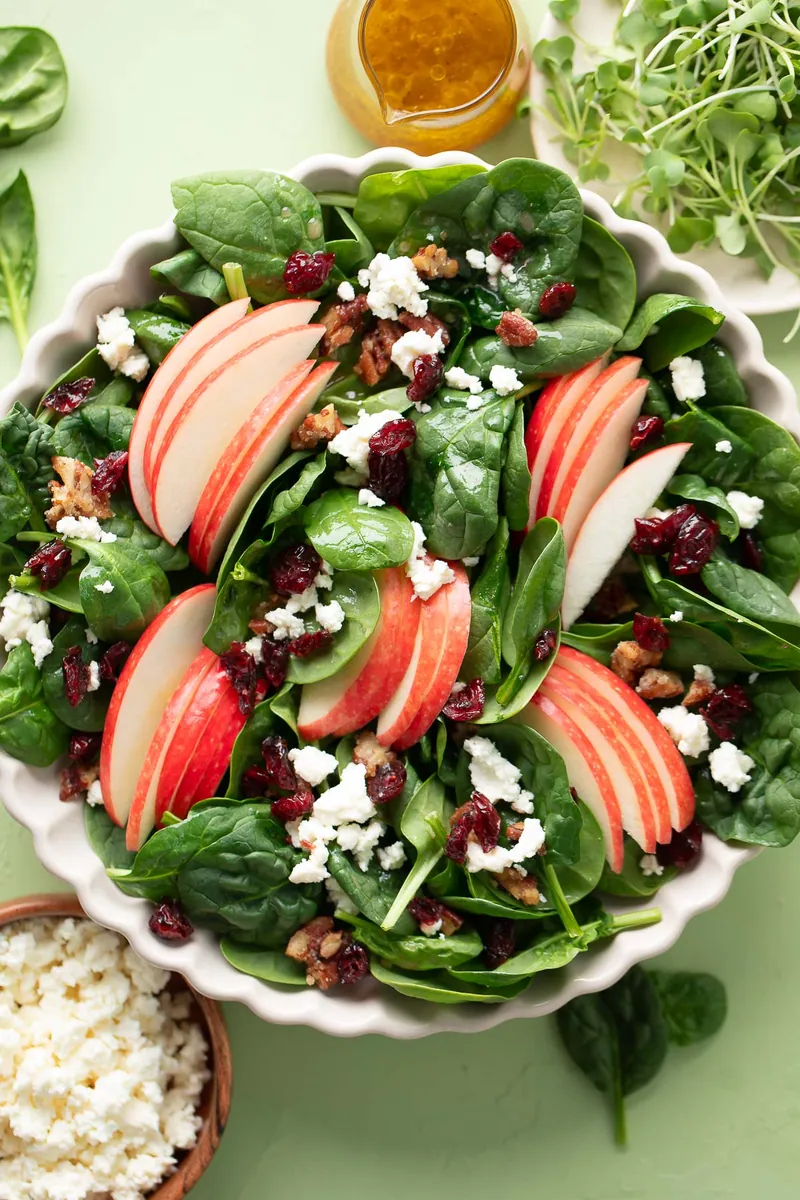 Apple Spinach Feta Salad