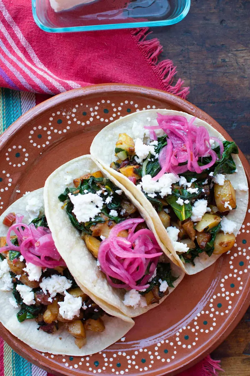 New Potato Chard Tacos