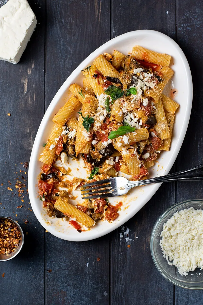 Pasta Alla Norma with canned tomatoes