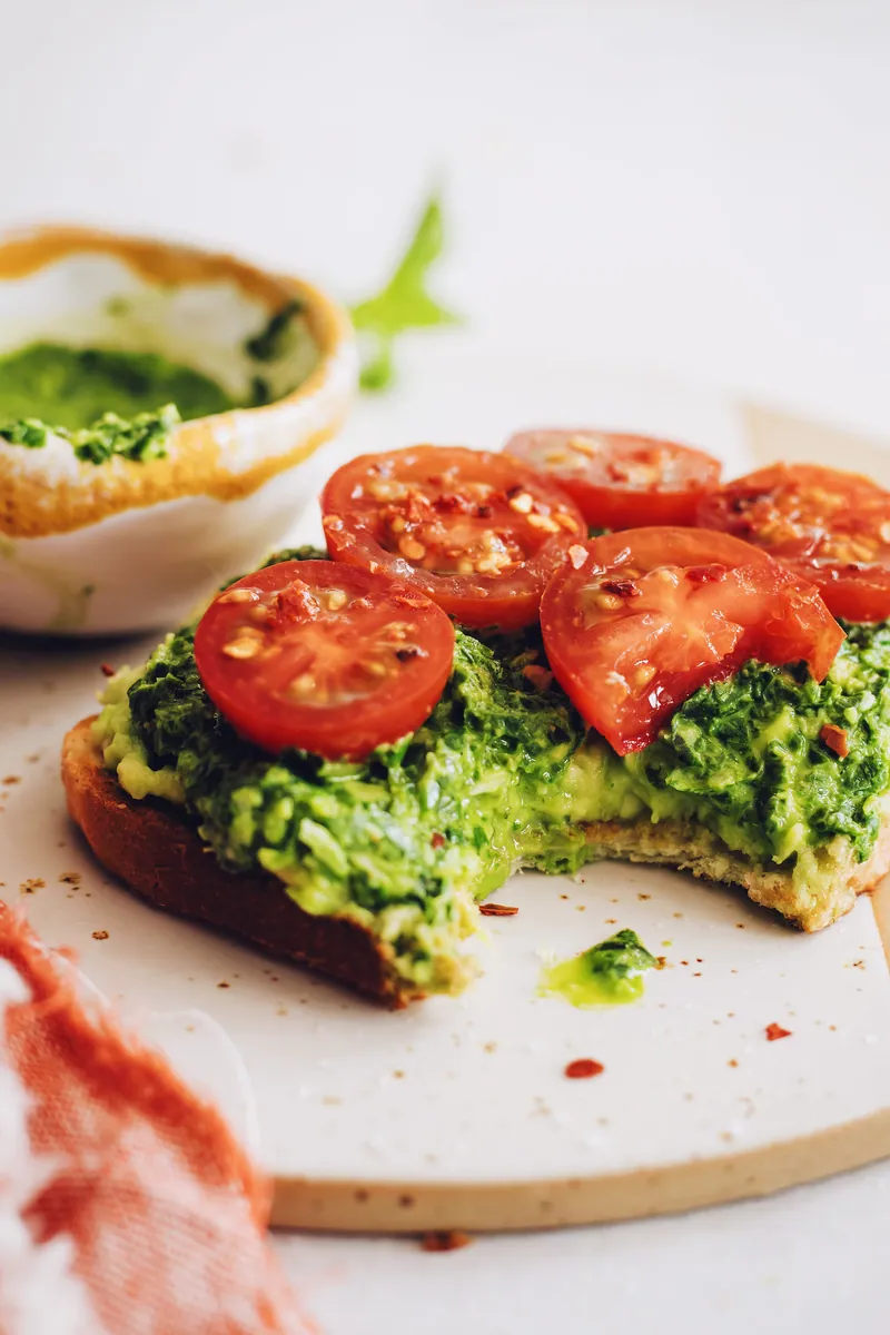 Pesto Avocado Tomato Toast