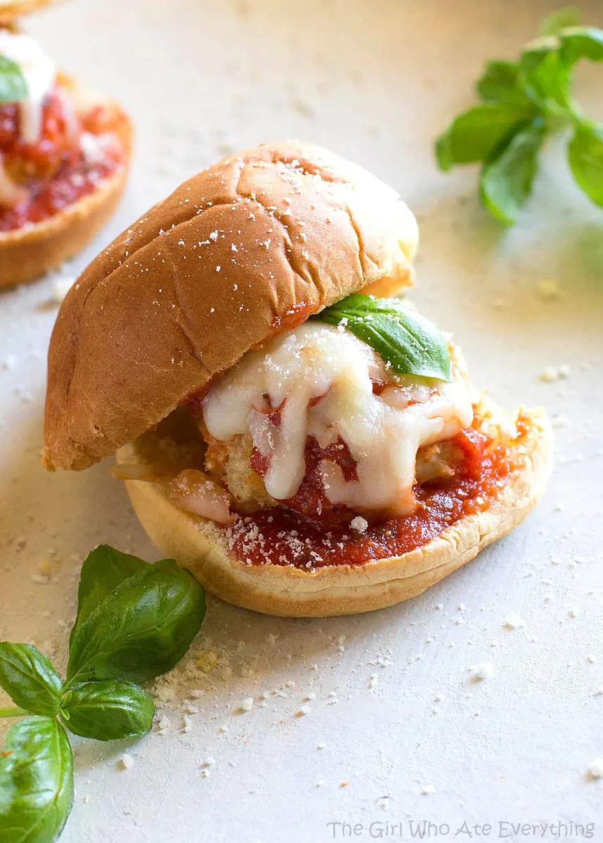 Chicken Parmesan Meatball Sliders