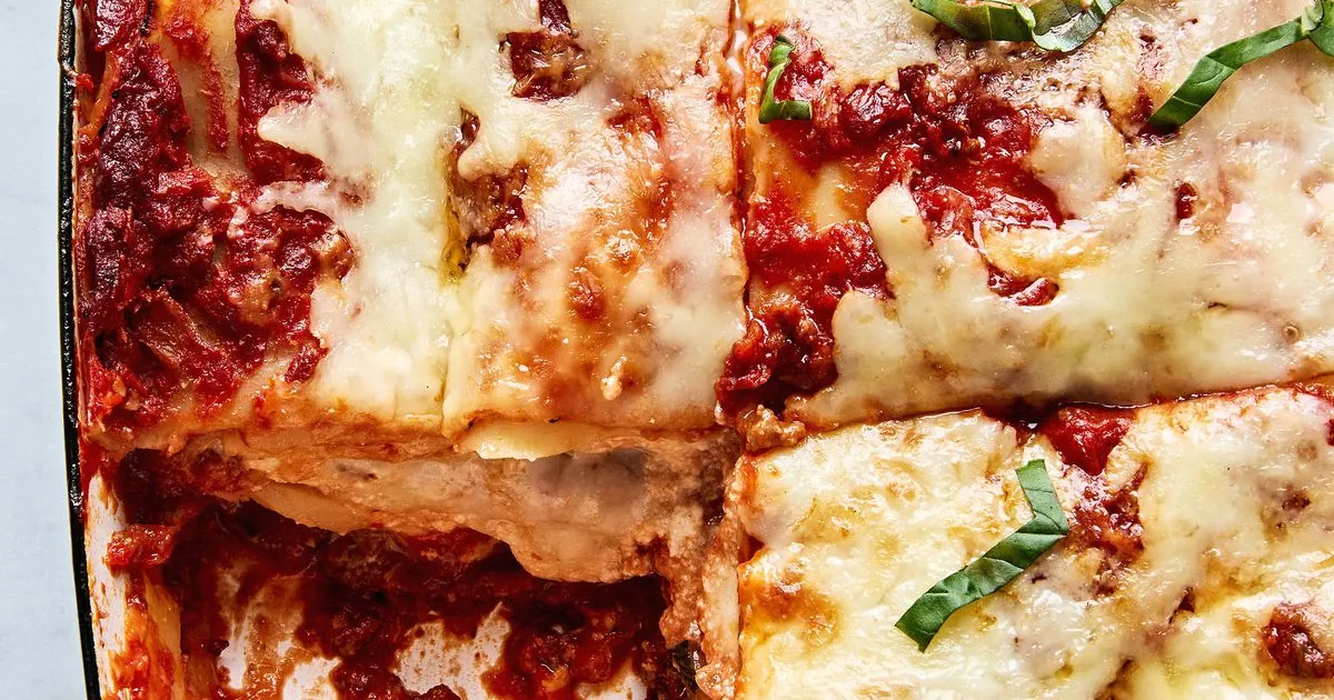 Classic Beef Lasagna with mozzarella
