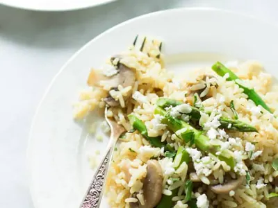 Mushroom Asparagus Rice