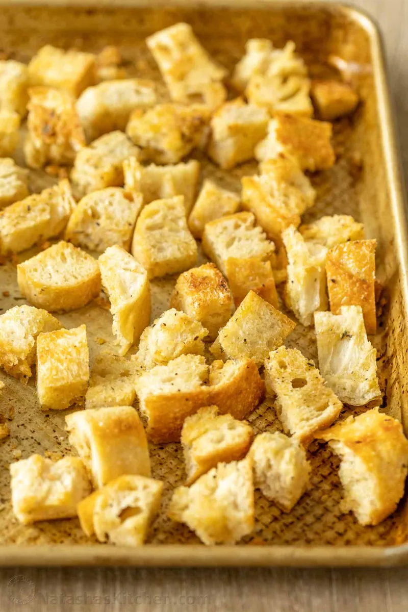 Homemade Croutons with bagels