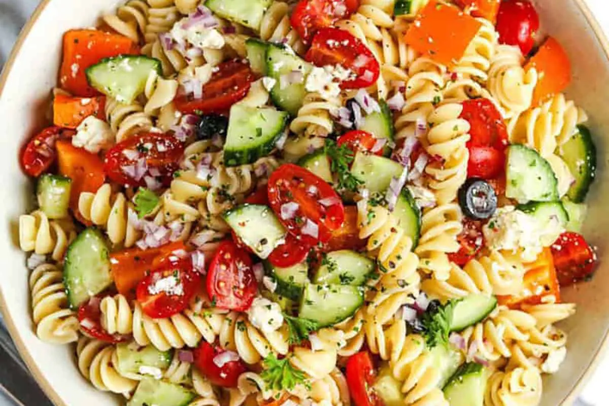 Pasta Salad with cherry and grape tomatoes