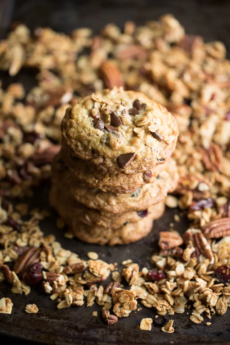 Chocolate Pecan Granola Cookies