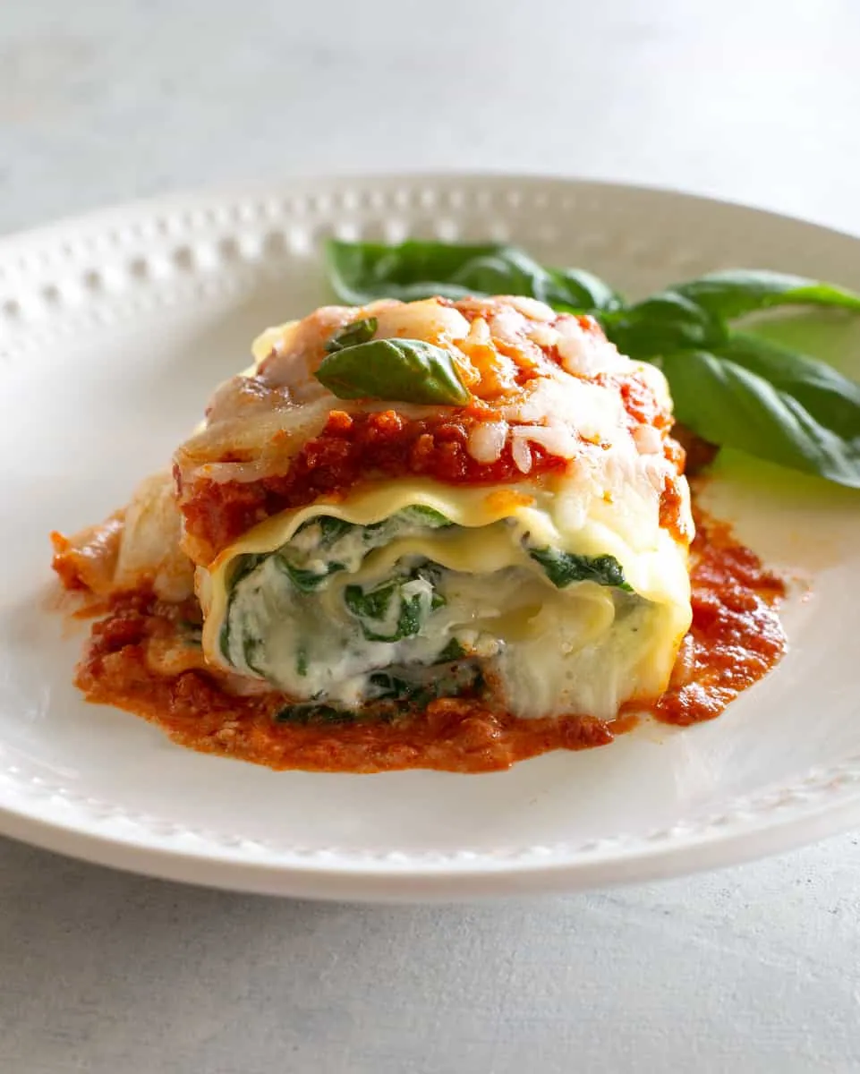Spinach Lasagna Roll-Ups