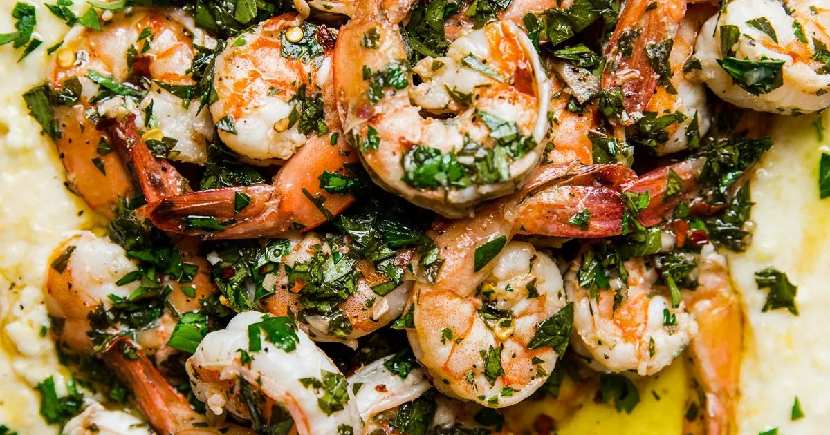 Chimichurri Shrimp Polenta