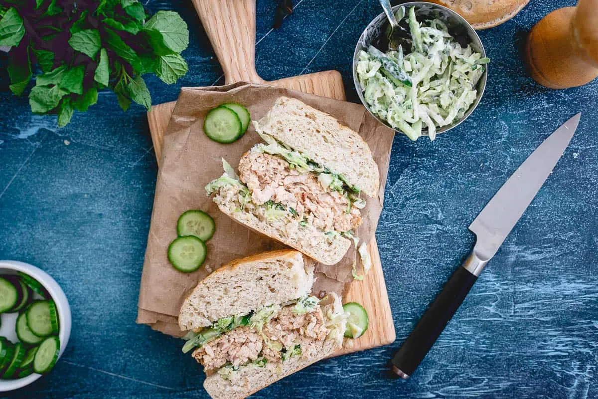 Chicken Burgers with Cucumber Yogurt