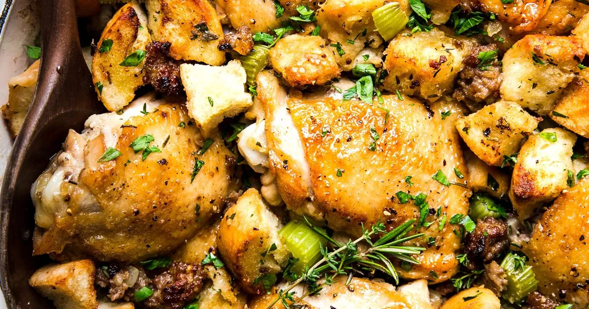Chicken Stuffing Casserole with italian