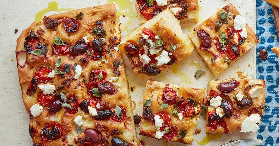 Olive Tomato Feta Focaccia