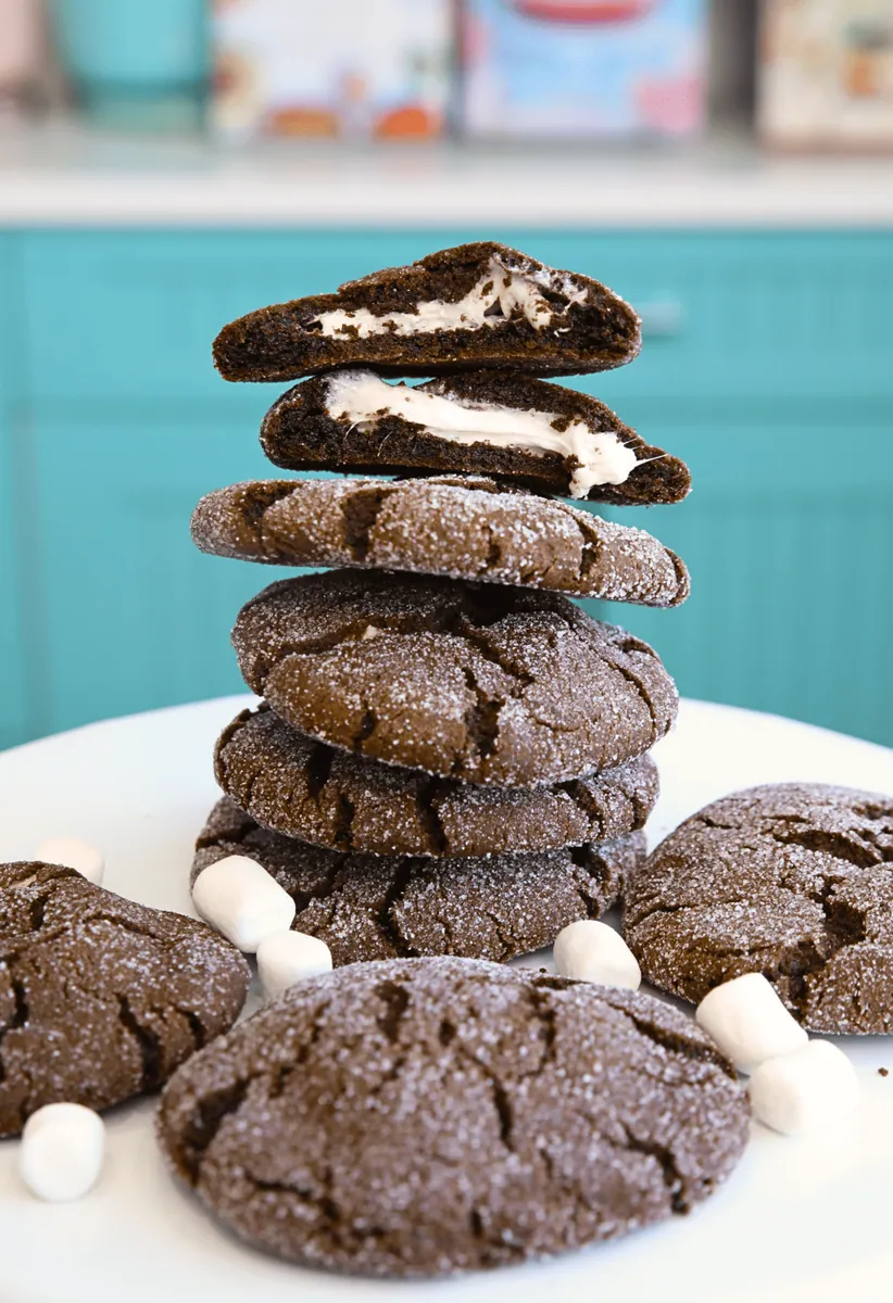 Chocolate Marshmallow Cookies with butter