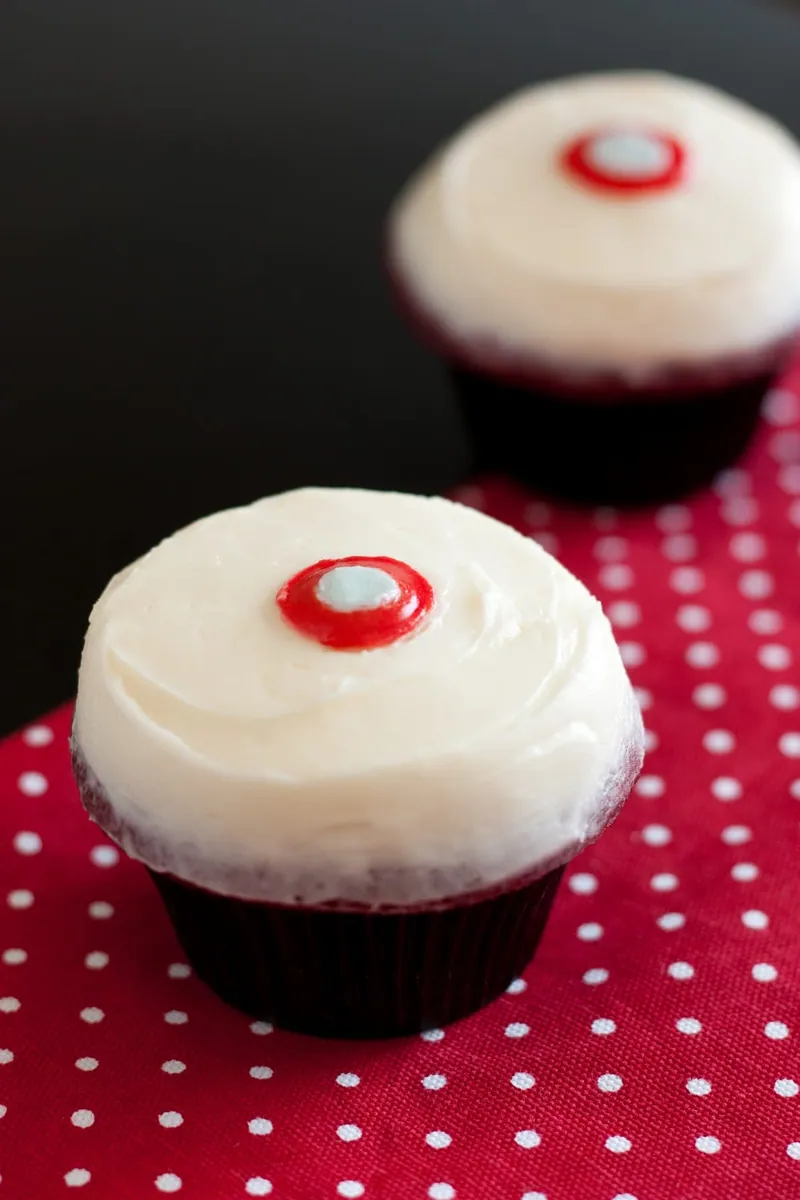 Red Velvet Cupcakes with butter