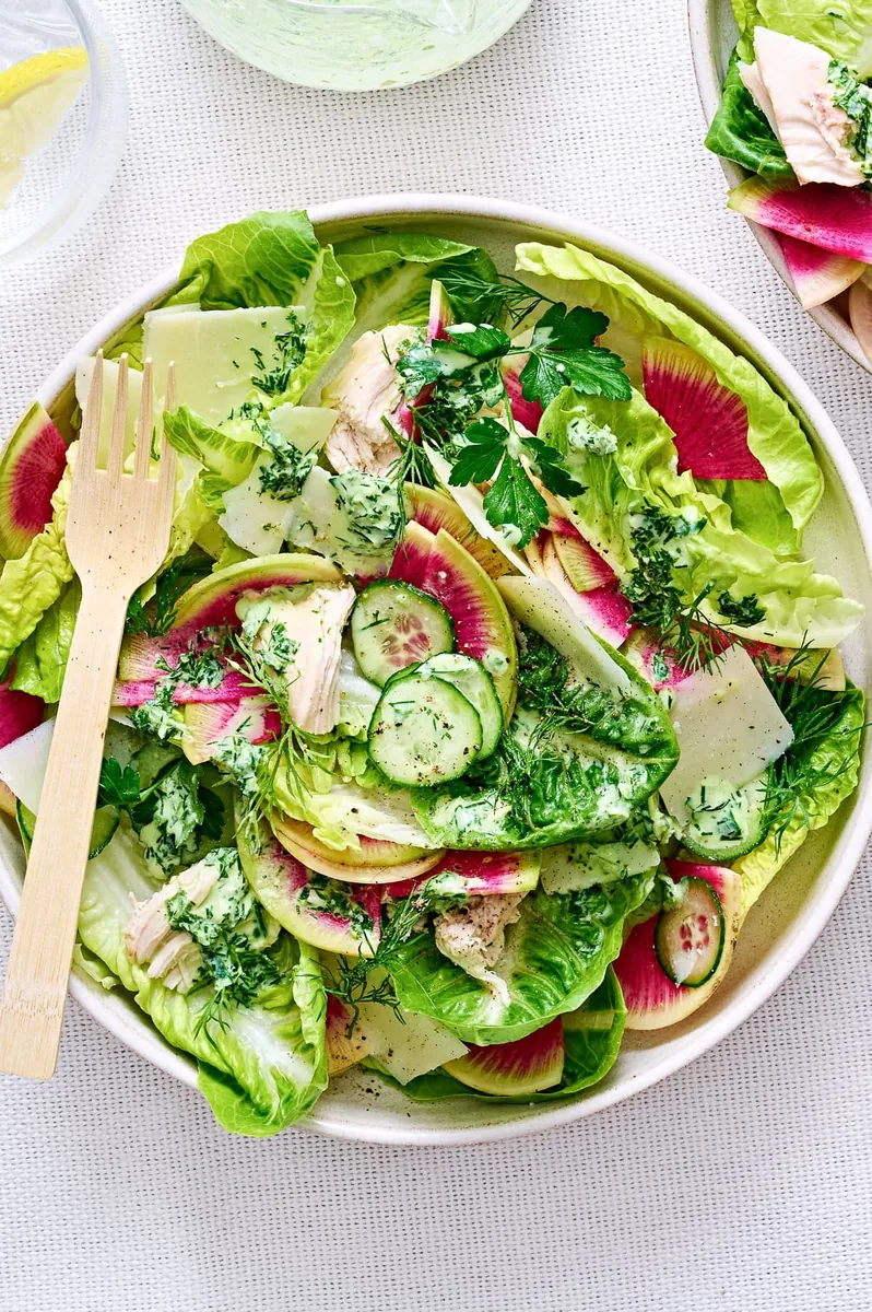 Green Goddess Chicken Caesar Salad