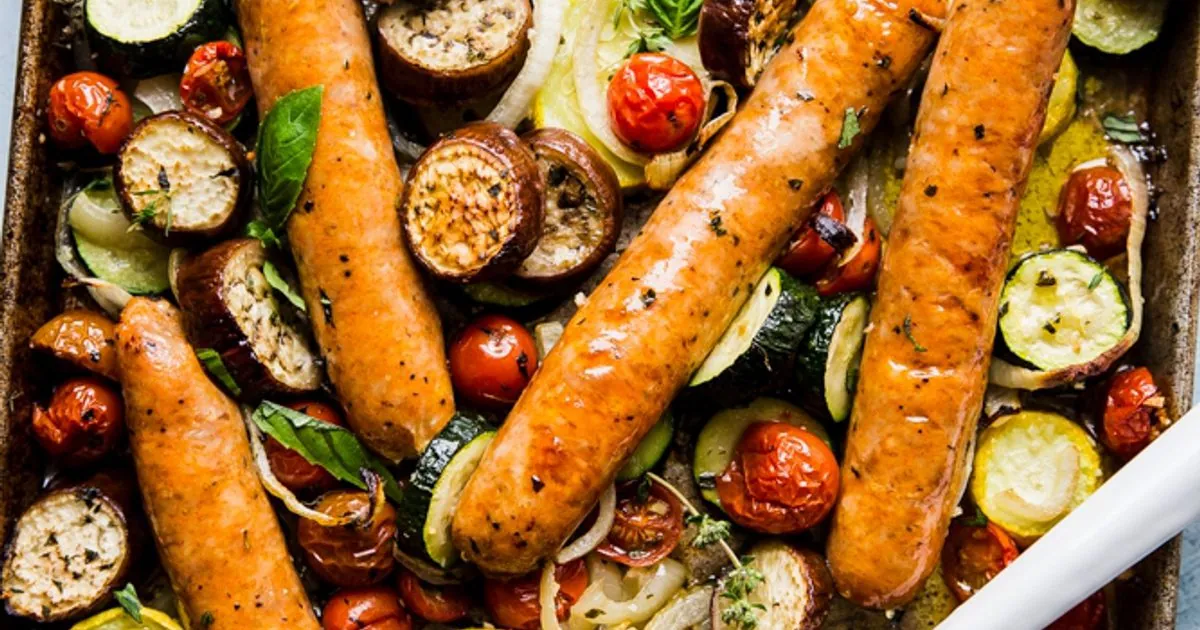 Ratatouille Sausage Sheet Pan