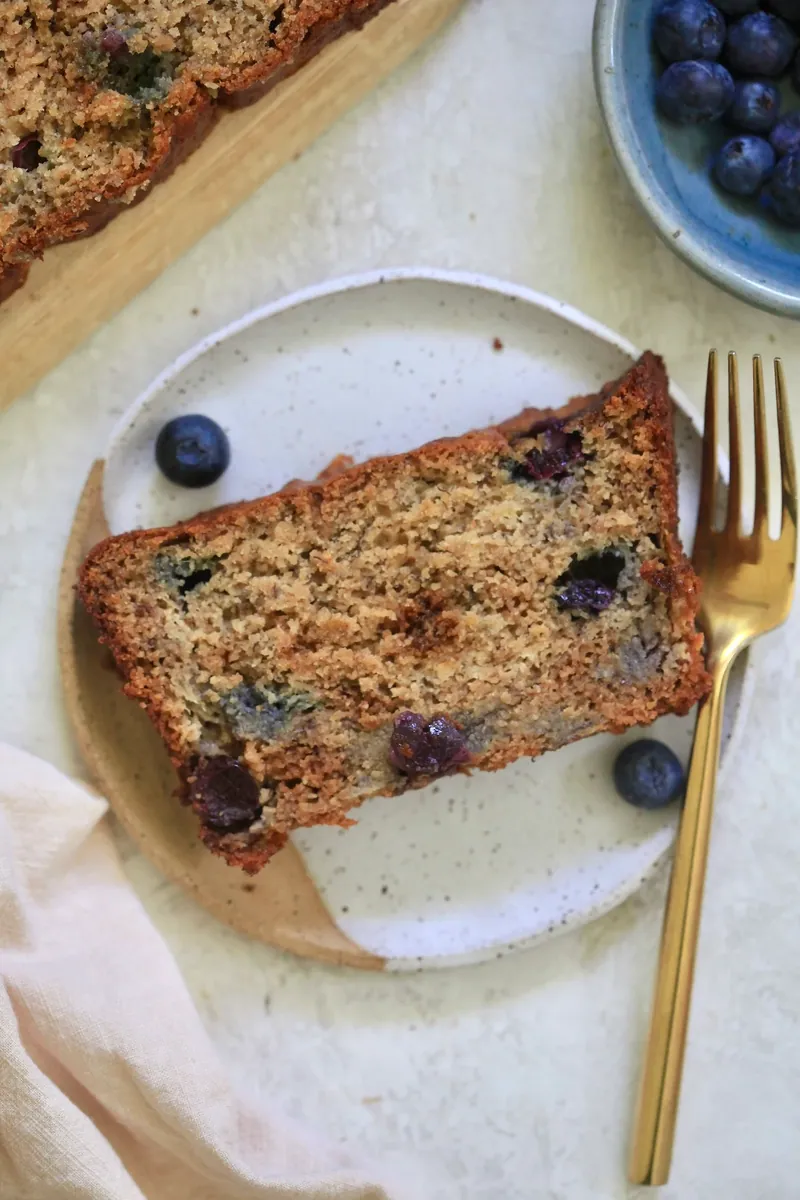 Blueberry Banana Bread with berries