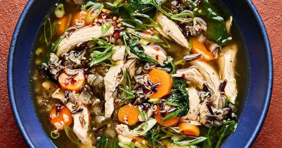 Chicken Wild Rice Soup with broth