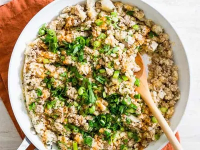 Buffalo Turkey Cauliflower Skillet
