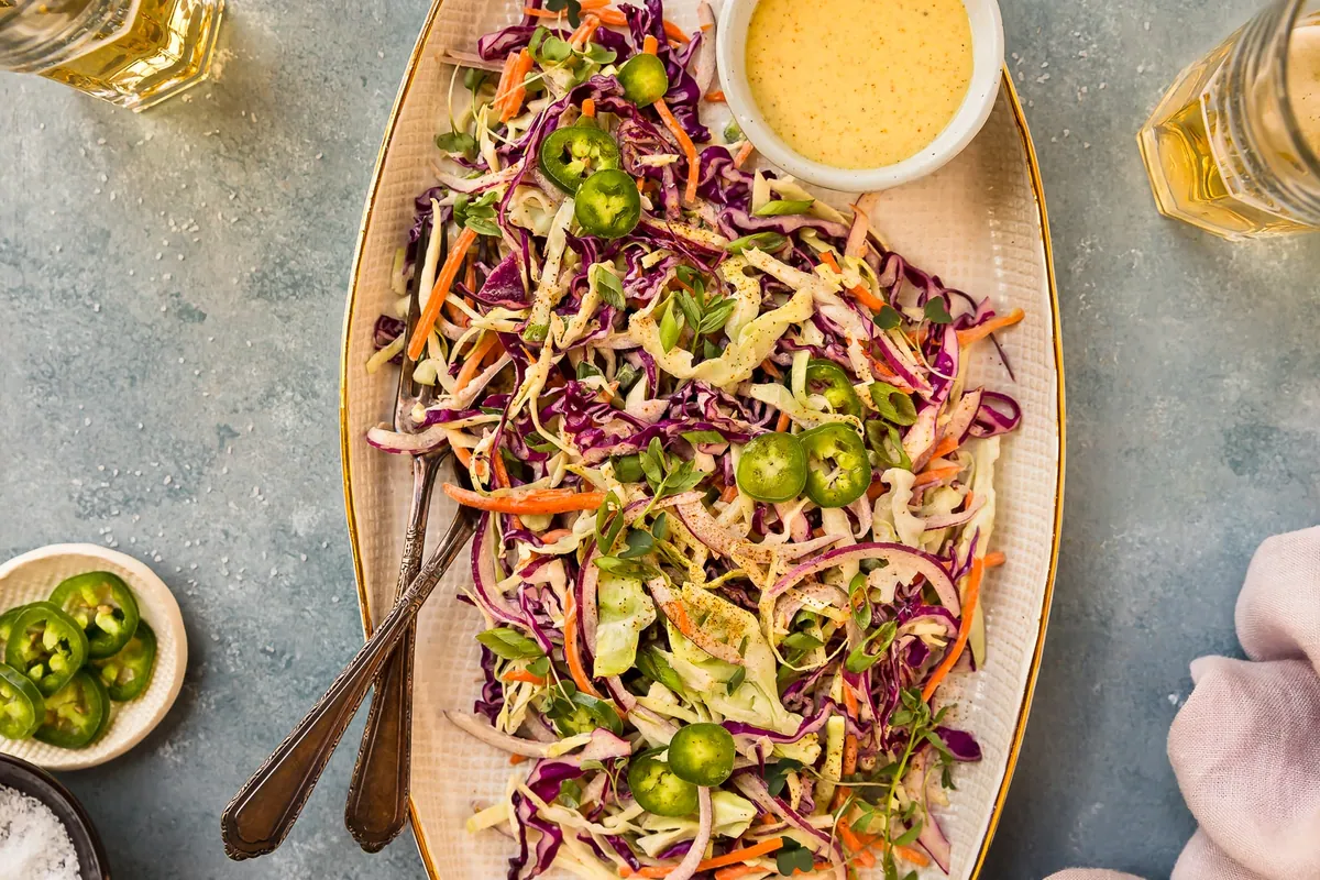 Jalapeño Coleslaw with poblano and other fresh chiles