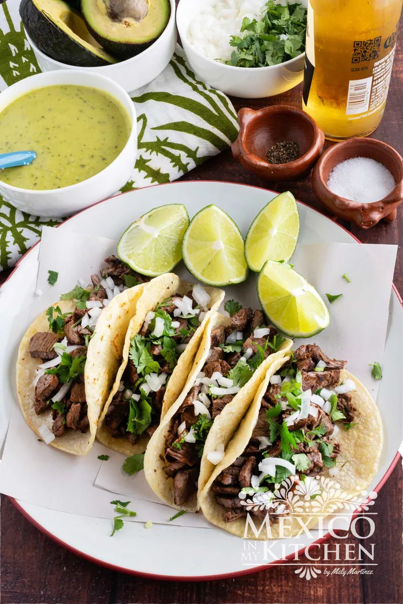 Steak Tacos with beef steak (sirloin