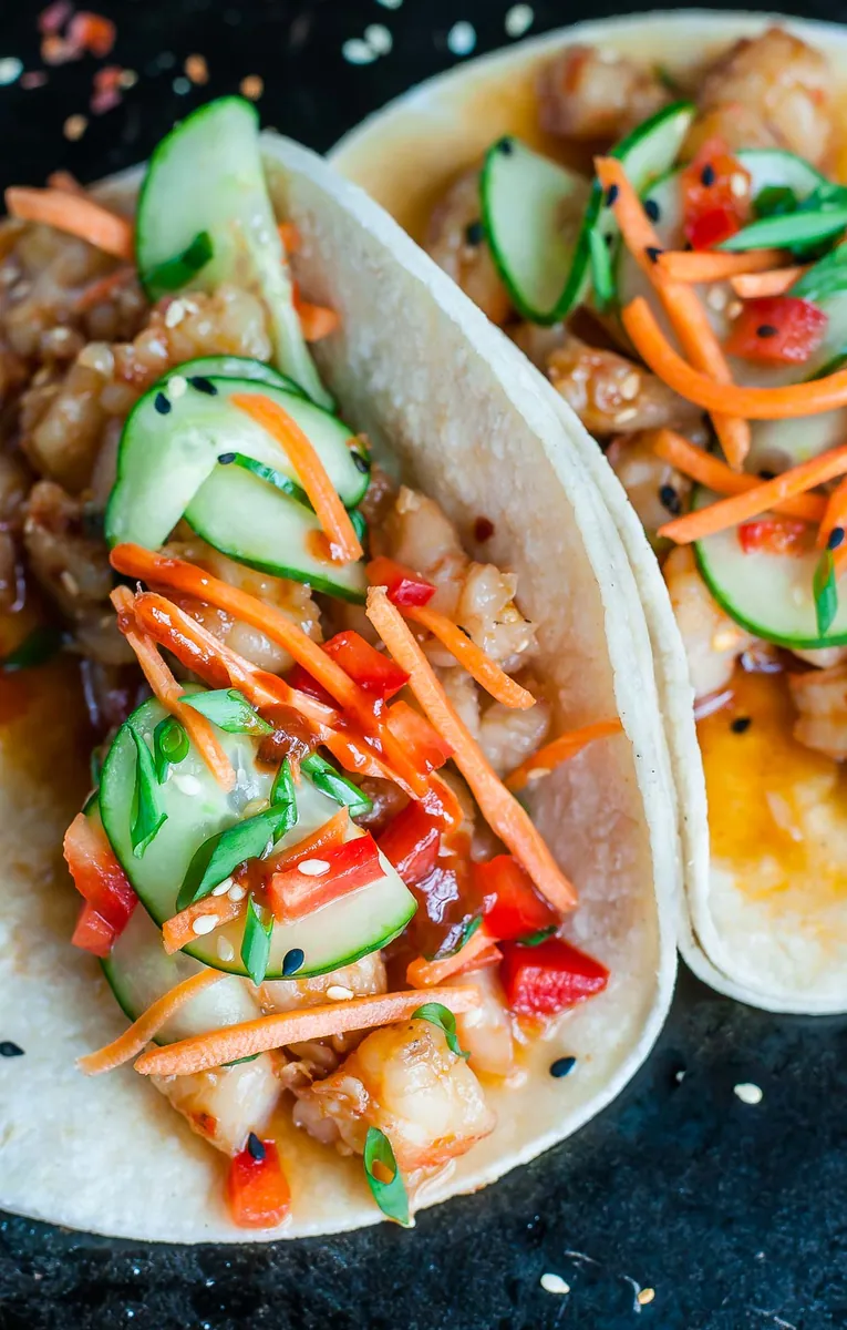 Szechuan Shrimp Tacos