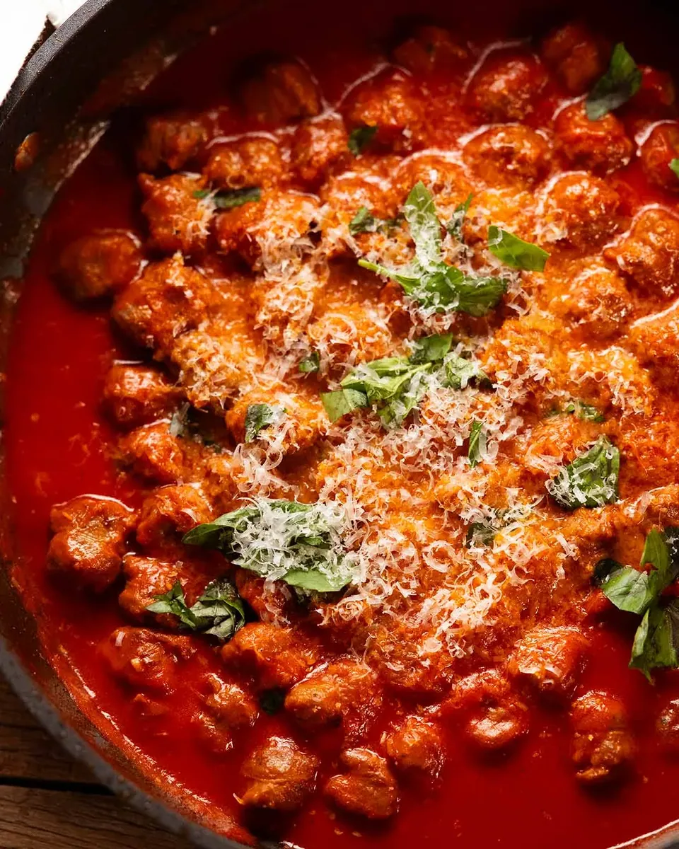 Sausage Meatballs with Pasta