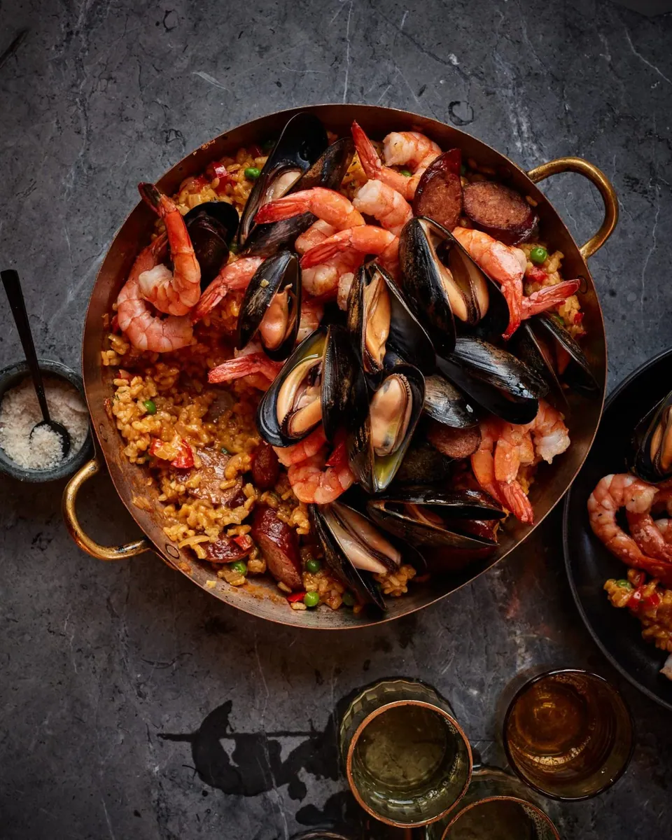 Spanish Paella with shrimp