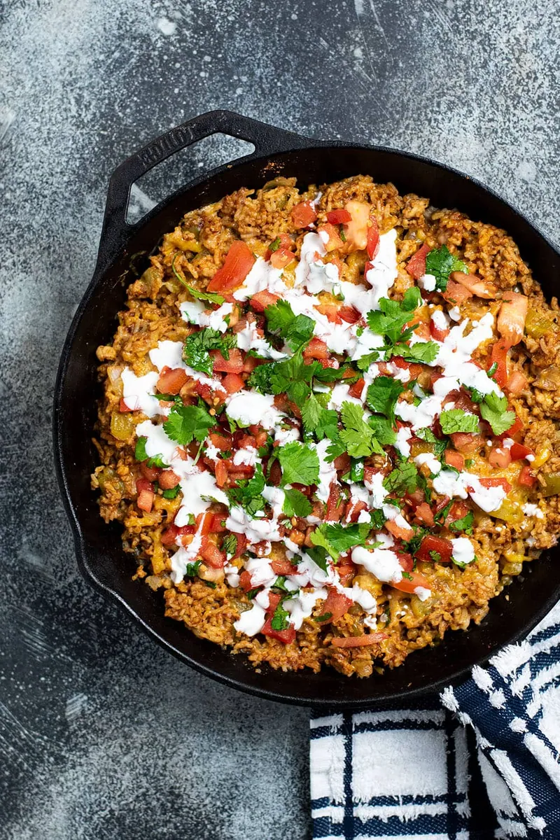 Southwest Chicken Rice Skillet