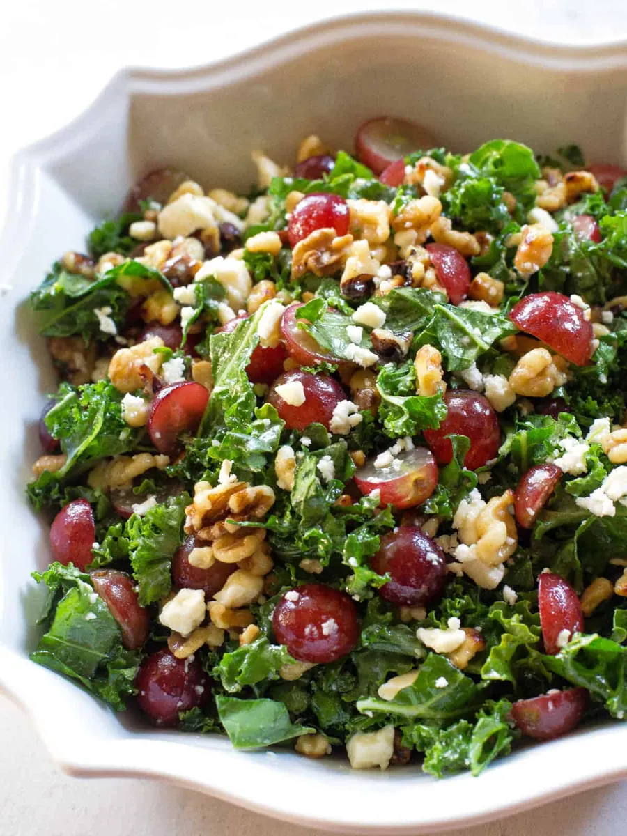 Grape Feta Kale Salad