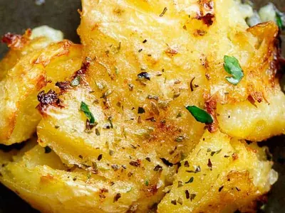 Greek Lemon Smashed Potatoes