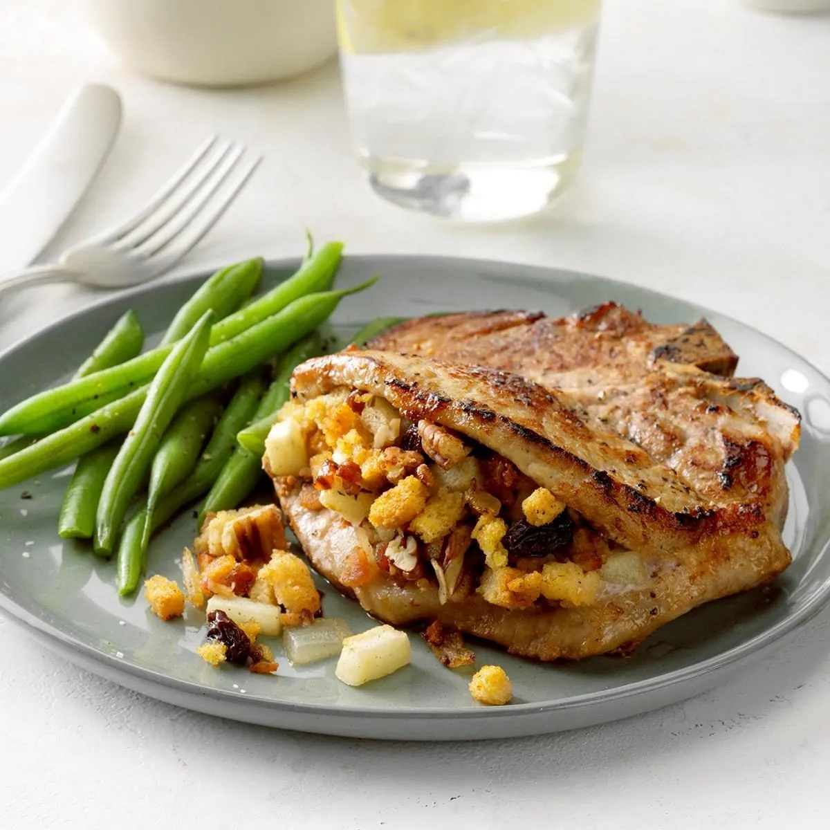 Cornbread Stuffed Pork Chops