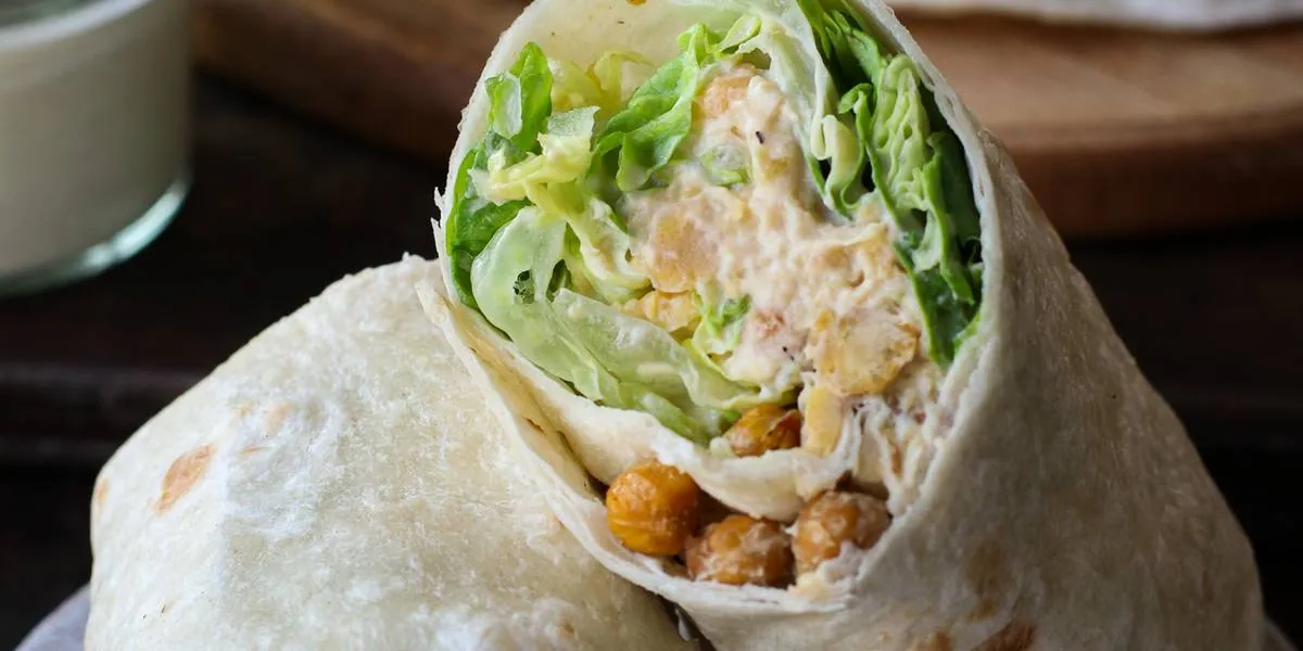 Chickpea Caesar Salad Wraps