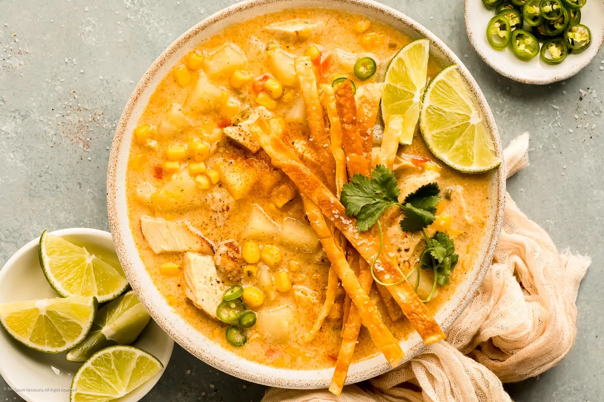 Chicken Corn Chowder with broth