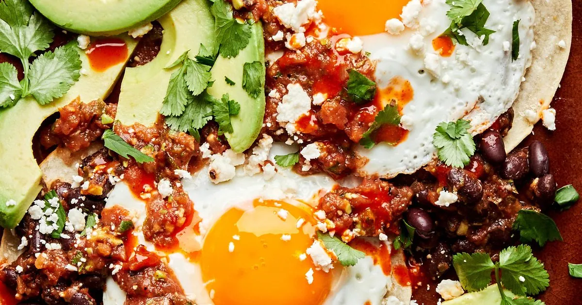 Huevos Rancheros with canned beans
