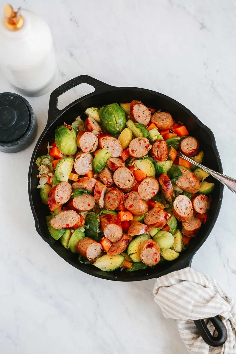 Sausage Brussels Sprouts Skillet