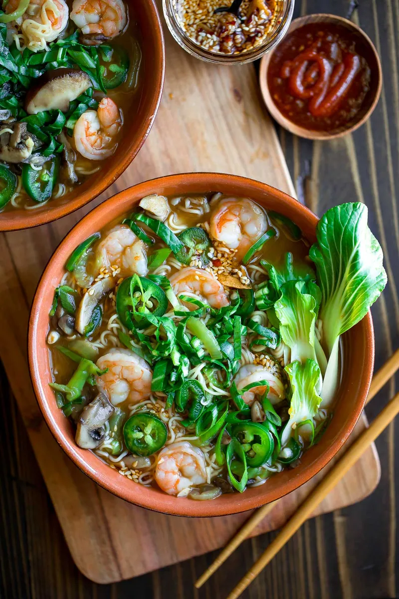 Spicy Shrimp Ramen Bowls