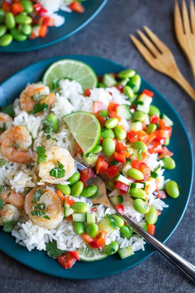 Honey Lime Shrimp Rice Bowls