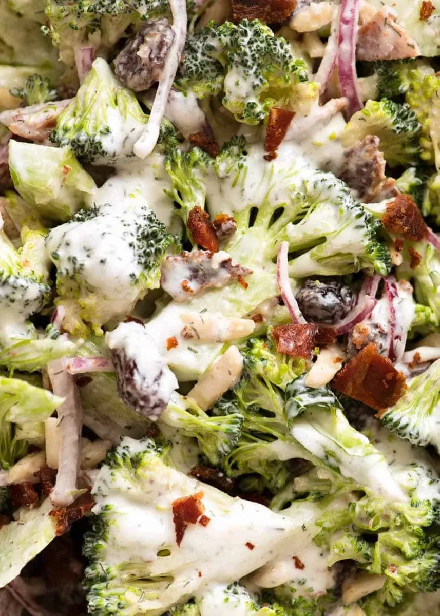 Light Creamy Broccoli Salad