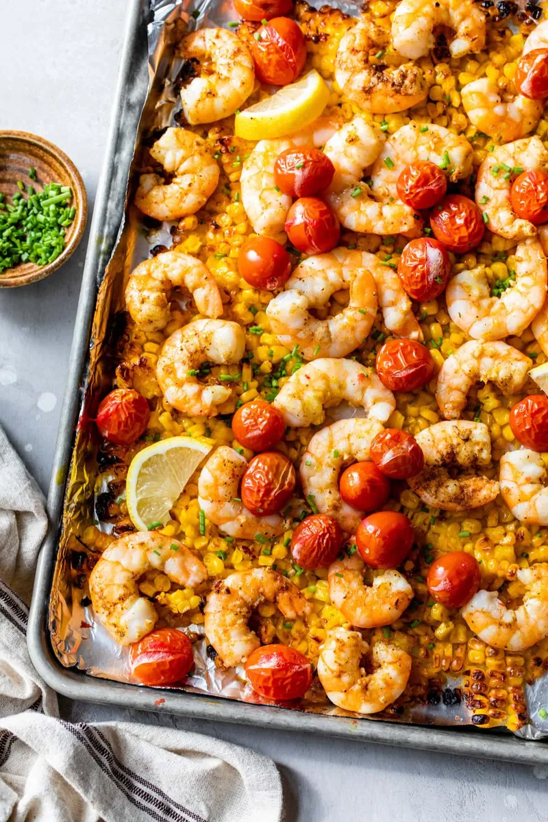 Old Bay Shrimp Corn Sheet Pan