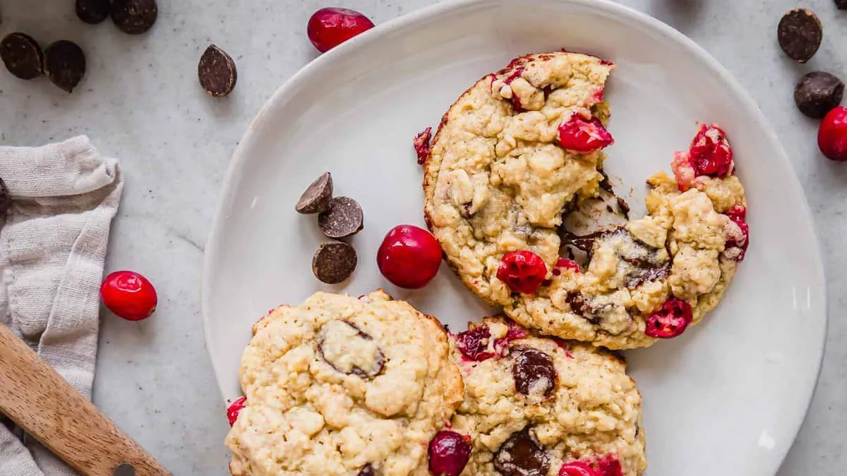 Cranberry Chocolate Chip Cookies with butter