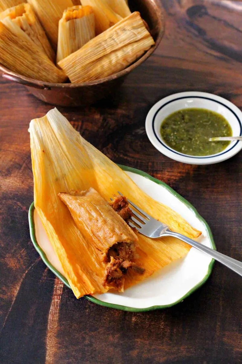 Pork Tamales with corn kernels