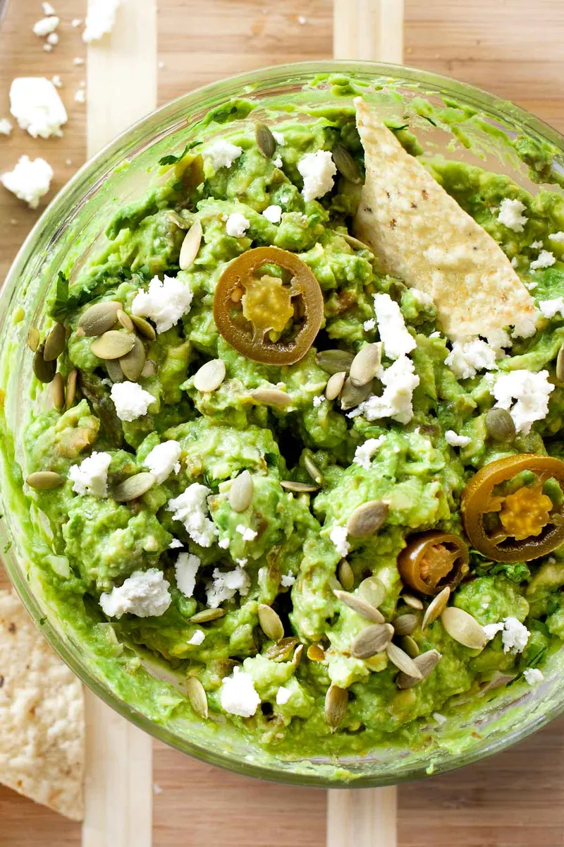 Roasted Garlic Guacamole with avocados