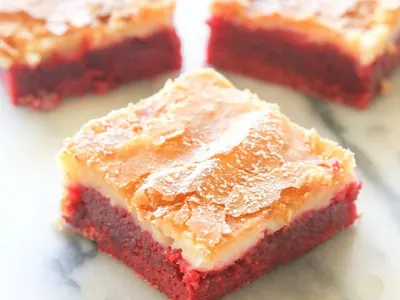 Red Velvet Gooey Butter Bars