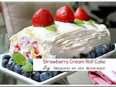 Strawberry Cream Roll Cake