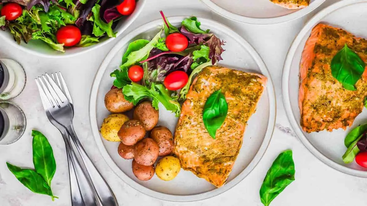 Baked Pesto Salmon