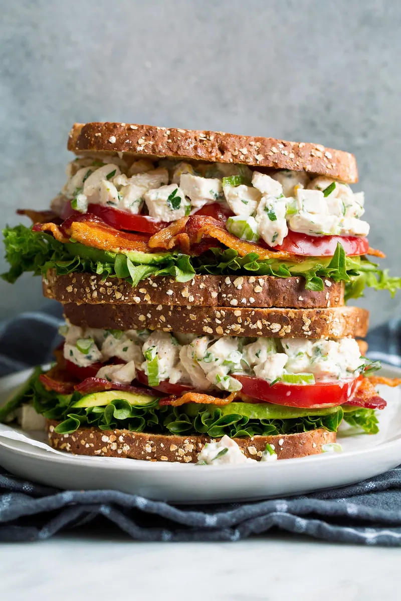 Chicken Salad with romaine and salad greens