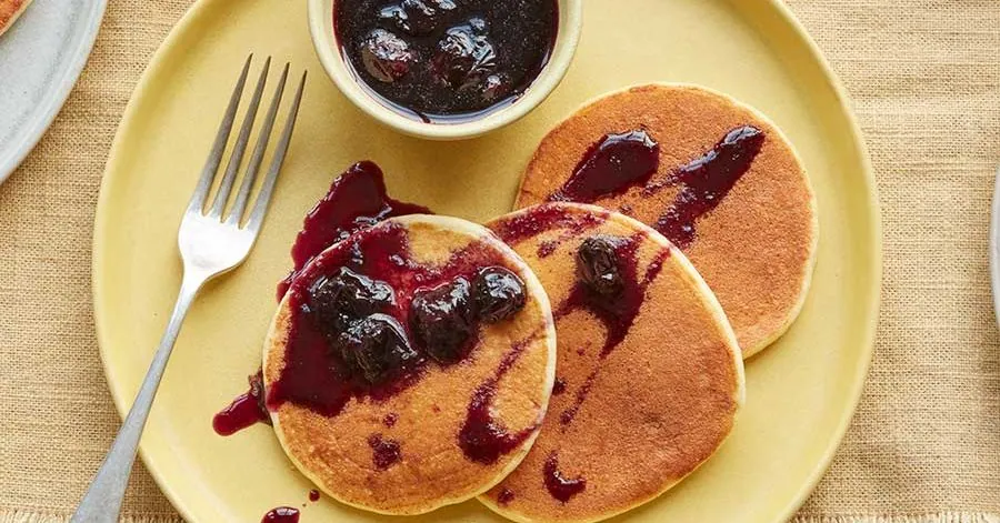 Lemon Ricotta Pancakes with berries
