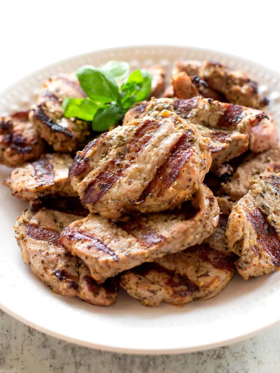 Grilled Pork Tenderloin with mint
